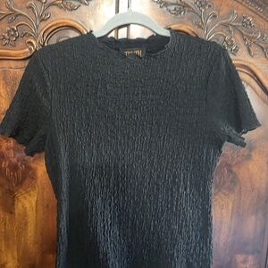 Truth Black Textured Short Sleeve Top